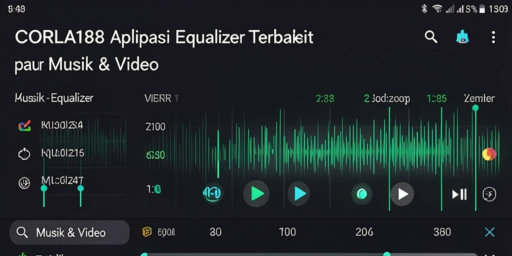 Tampilan antarmuka aplikasi CORLA188 dengan fitur Equalizer yang lengkap.