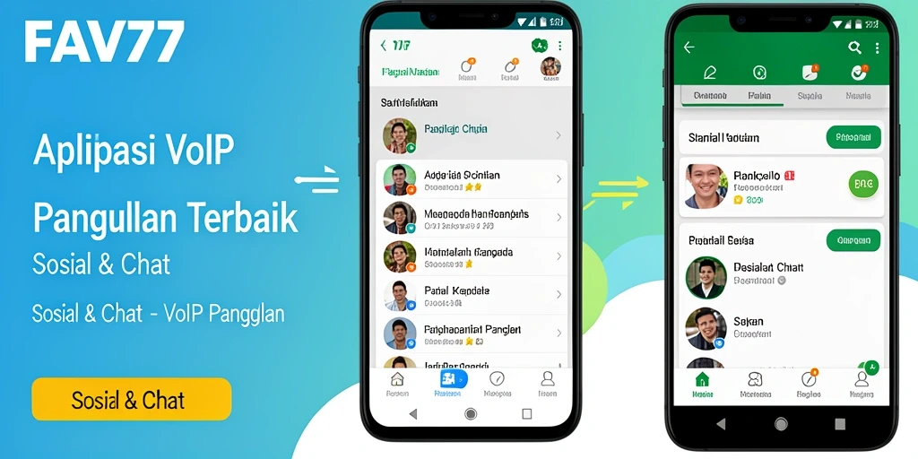 Tampilan antarmuka FAV77 untuk panggilan VoIP yang sederhana dan intuitif.