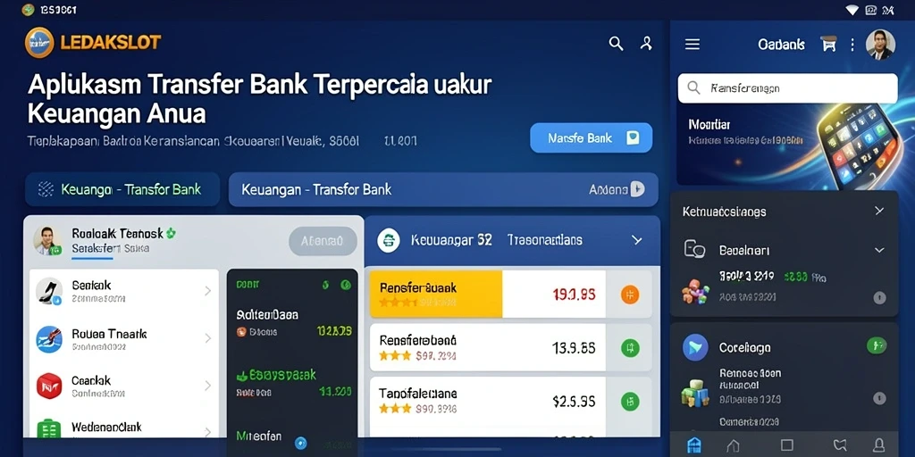 Screenshot aplikasi LEDAKSLOT menampilkan antarmuka transfer bank yang sederhana dan mudah digunakan.