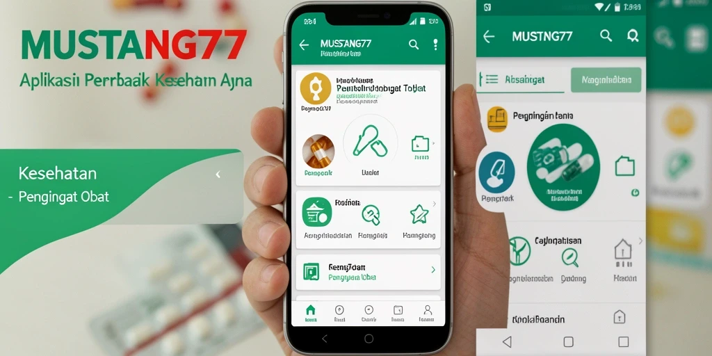 Tampilan antarmuka aplikasi Pengingat Obat MUSTANG77 yang informatif.