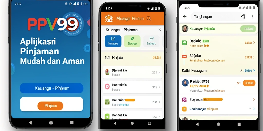 Tampilan antarmuka user-friendly aplikasi PPV99 untuk pinjaman.