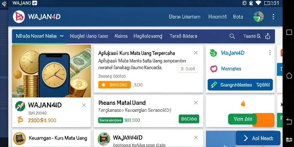 Tampilan antarmuka WAJAN4D yang user-friendly untuk kurs mata uang.