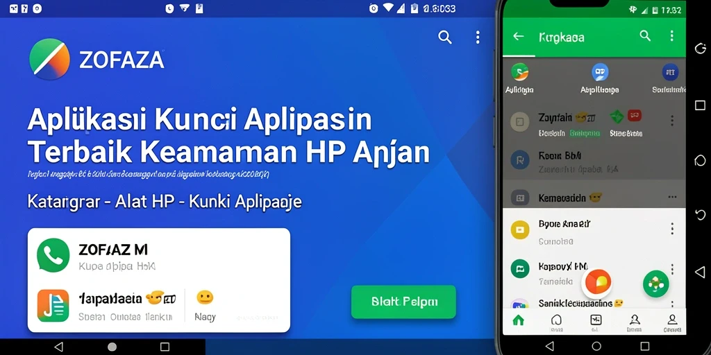 Antarmuka ZOFAZA menunjukkan pengaturan Kunci Aplikasi yang aman dan ramah pengguna.