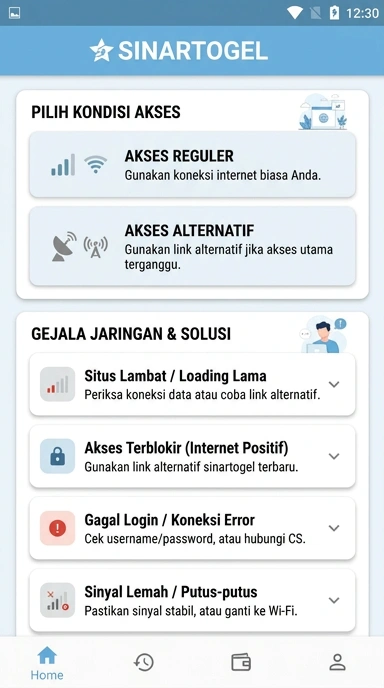 Tampilan link alternatif sinartogel