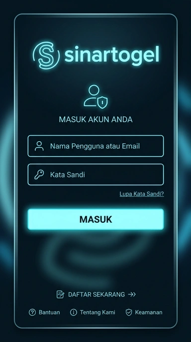 Tampilan halaman login sinartogel